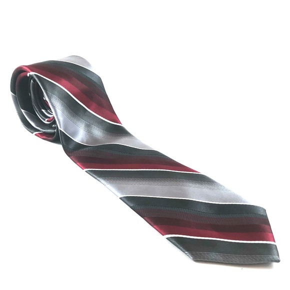 Structure Striped multi-shaded burgundy and tie - Picture 1 of 3
